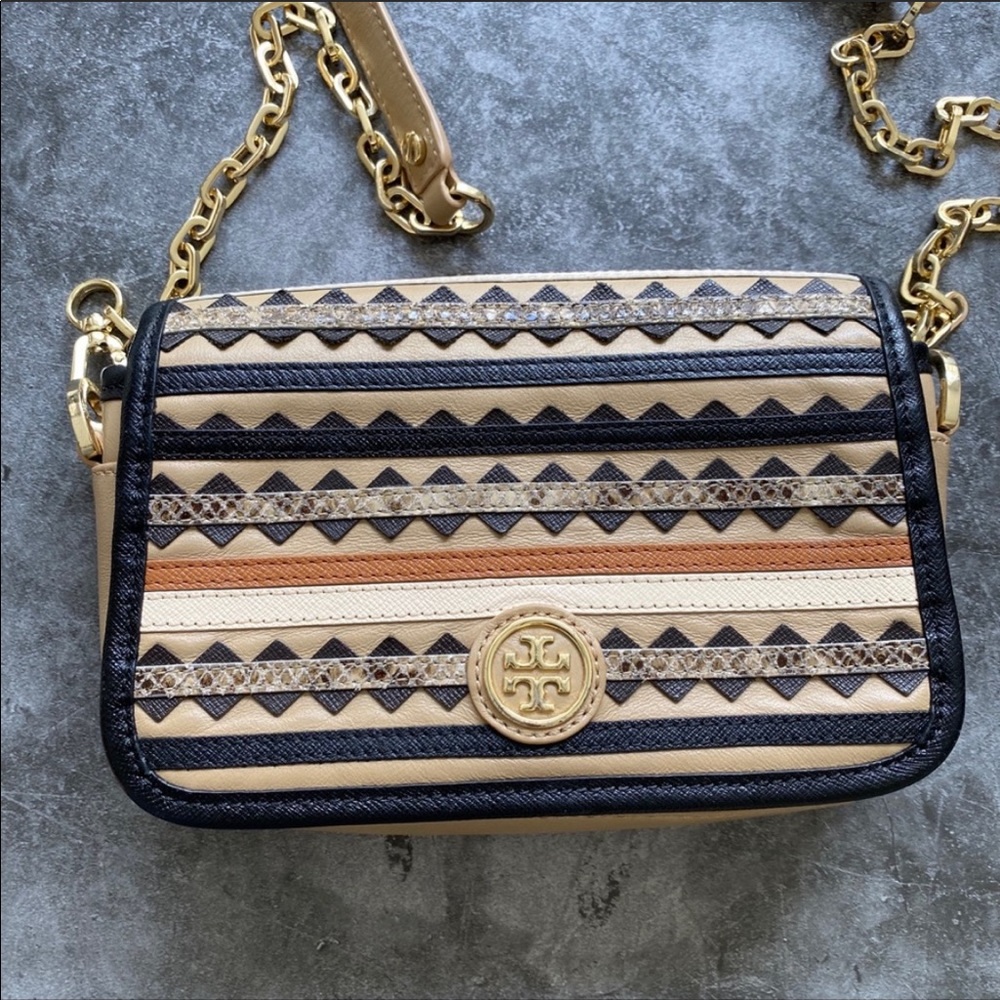 TORY Burch colorful tan crossbody bag